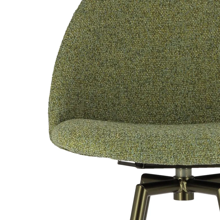 Swiftie Tabouret de bar pivotant en tissu et pieds métal