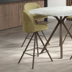 Swiftie Tabouret snack pivotant en tissu avec pieds en métal