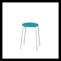 TabRond Tabouret bas empilable en métal et simili