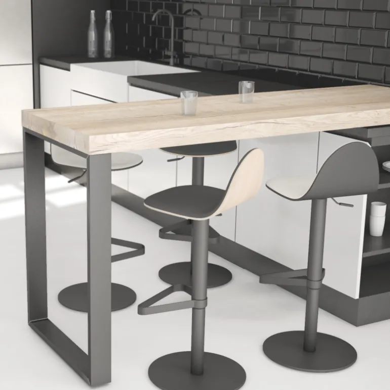 Tabu Tabouret réglable et pivotant design en bois