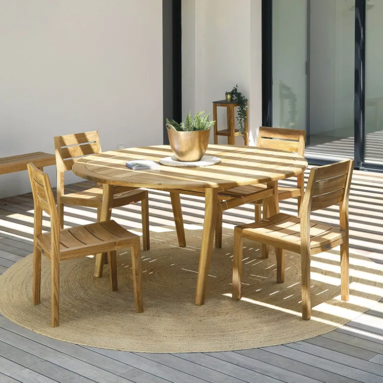 TamaniTable de jardin ronde en teck