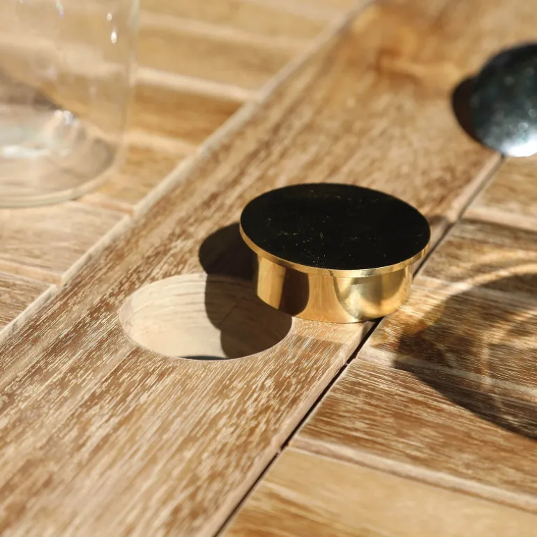 TanamaTable de jardin rectangulaire pliante en teck massif