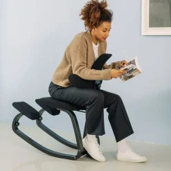 ThatSit Varier® Chaise de bureau ergonomique à bascule en tissu et bois