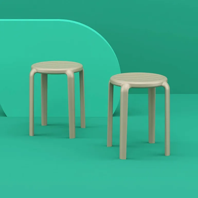 Tom Tabouret bas sans dossier empilable en polypropylène