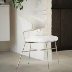 Toro Mobitec ® Fauteuil minimaliste cosy en tissu avec pieds en métal