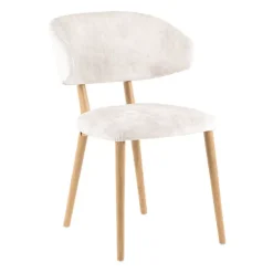 Toro Mobitec® Chaise moderne avec dossier incurvé en tissu et bois