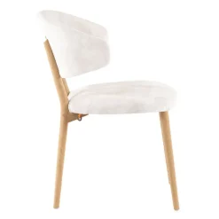 Toro Mobitec® Chaise moderne avec dossier incurvé en tissu et bois