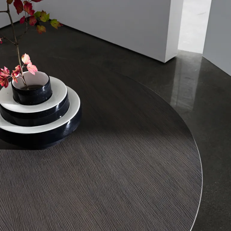 Totem Sovet® Table design ronde plateau bois