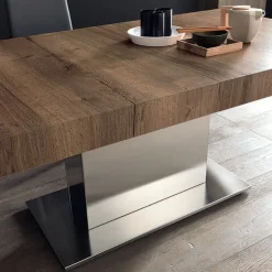 Tower Maxi Table ultra extensible pied central en métal et plateau en mélaminé