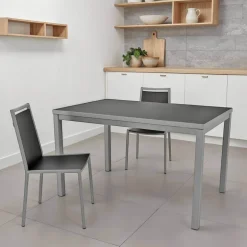 Toy métal Table de cuisine en verre avec rallonge hauteur 75 cm