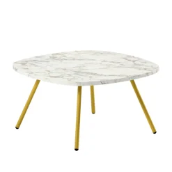 Trevi Table basse carrée moderne en stratifié avec pieds en métal