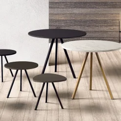 Triple Table ronde moderne en stratifié