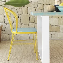 Tudela Chaise en métal vintage avec dossier filaire