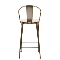 Turia TB 317 Tabouret industriel en métal et bois