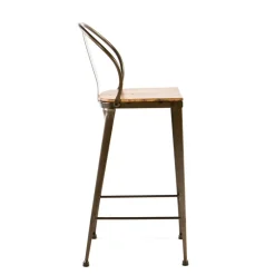 Turia TB 317 Tabouret industriel en métal et bois