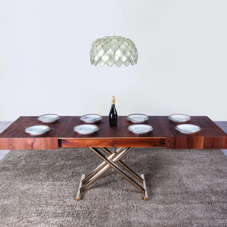 Ulisse Table relevable extensible pour petit espace en bois