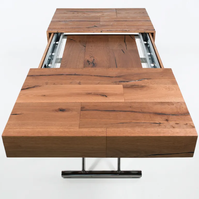 Ulisse Table relevable extensible pour petit espace en bois