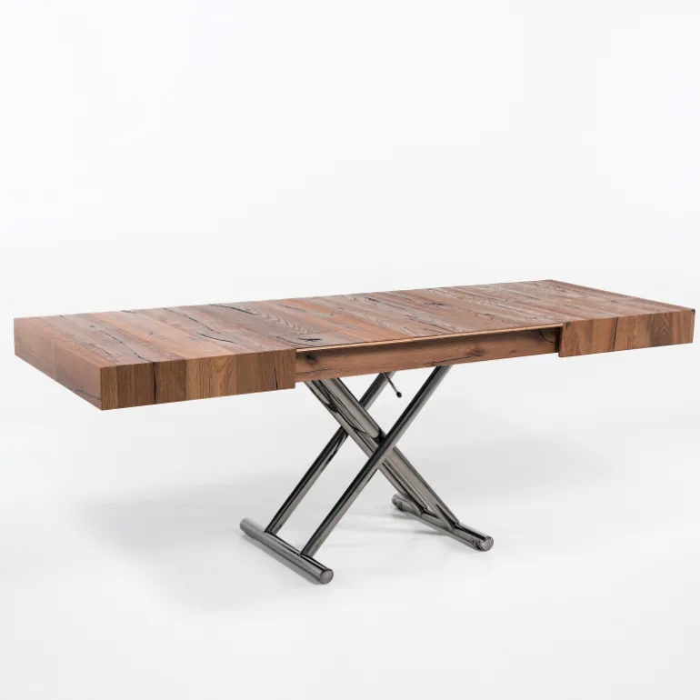 Ulisse Table relevable extensible pour petit espace en bois
