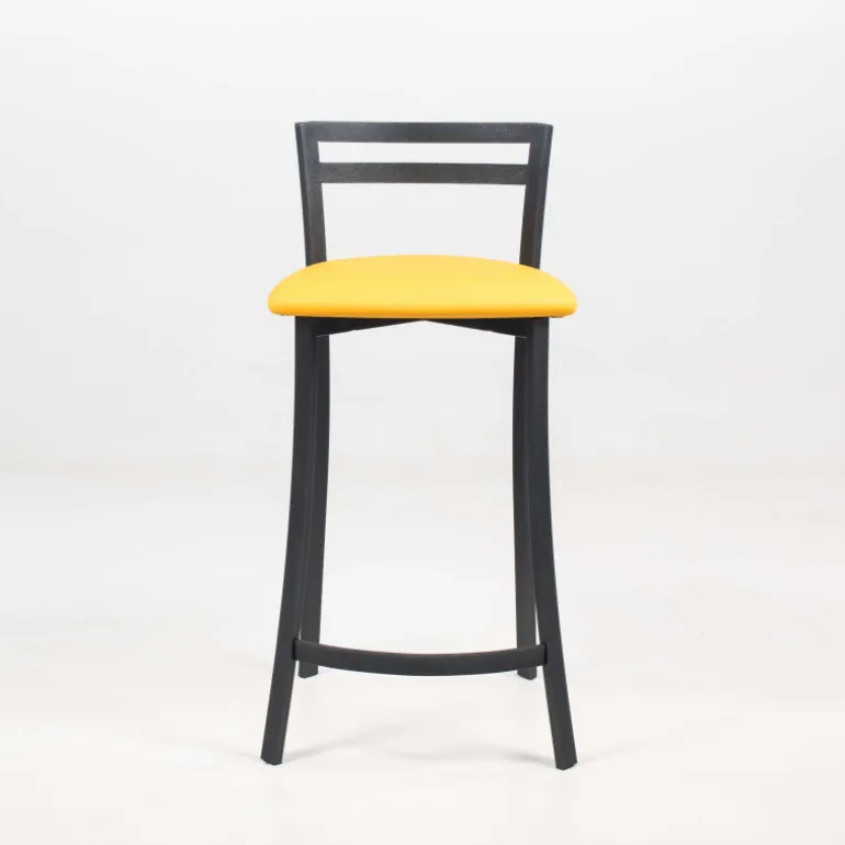 Urane Carrier® Tabouret snack avec dossier bas en synthétique et métal made in France