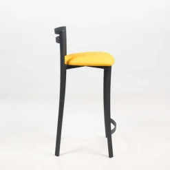 Urane Carrier® Tabouret snack avec dossier bas en synthétique et métal made in France