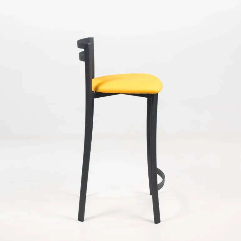 Urane Carrier® Tabouret snack avec dossier bas en synthétique et métal made in France