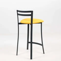 Urane Carrier® Tabouret snack avec dossier bas en synthétique et métal made in France