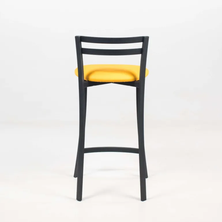 Urane Carrier® Tabouret snack avec dossier bas en synthétique et métal made in France