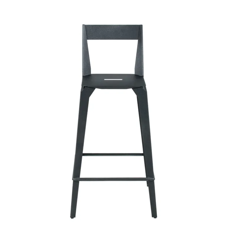 Valence Carrier® Tabouret snack industriel français en métal avec dossier