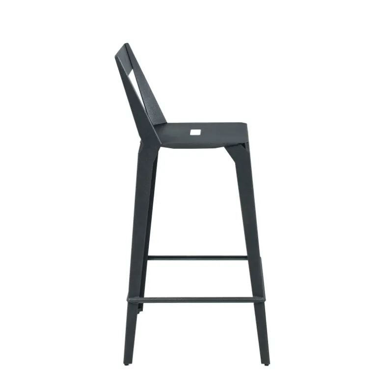 Valence Carrier® Tabouret snack industriel français en métal avec dossier