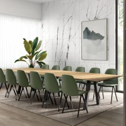 Veneto Grande table de salle à manger en mélaminé avec pieds obliques