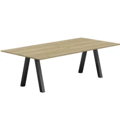 Veneto Grande table de salle à manger en mélaminé avec pieds obliques