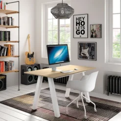 Veneto Table moderne rectangulaire en stratifié avec pieds obliques