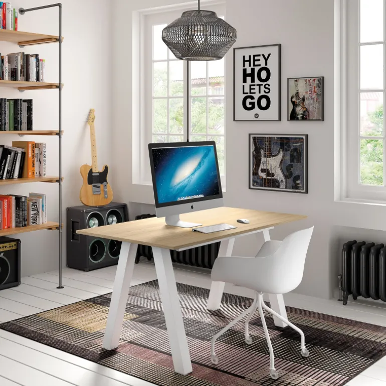 Veneto Table moderne rectangulaire en stratifié avec pieds obliques