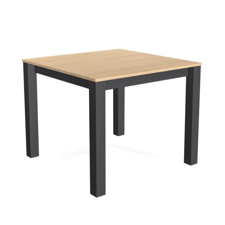 Verona Table carrée avec pieds métal conçue en Belgique