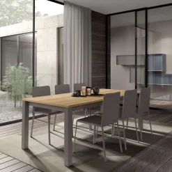 Verona Table rectangulaire en stratifié et pieds métal fabrication belge