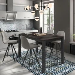 Verona Table snack rectangulaire belge en stratifié et pieds métal