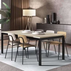 Vicenza Table de salle à manger en stratifié et pieds en métal