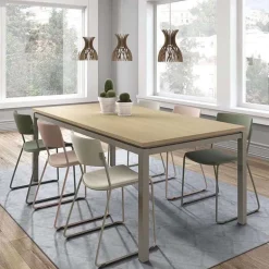 Vicenza Table de salle à manger en stratifié et pieds en métal