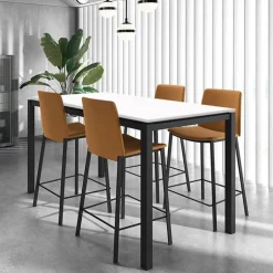 Vicenza Table haute snack en stratifié avec pieds en métal