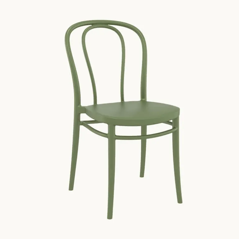 Victor Chaise de jardin bistrot empilable en polypropylène