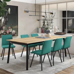 Victoria Table avec allonge et pieds en métal