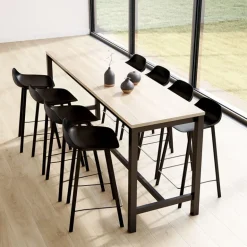 Vienna Table haute de cuisine hauteur 90 cm en stratifié et métal