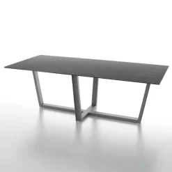 Viktor Table de séjour design en céramique rectangulaire pieds en métal