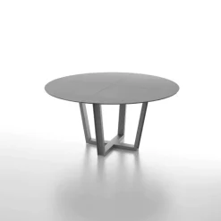 Viktor Table design ronde en céramique avec pieds géométriques en métal