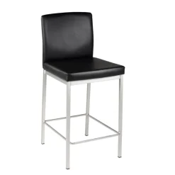 Villa Tabouret snack rembourré en simili et métal