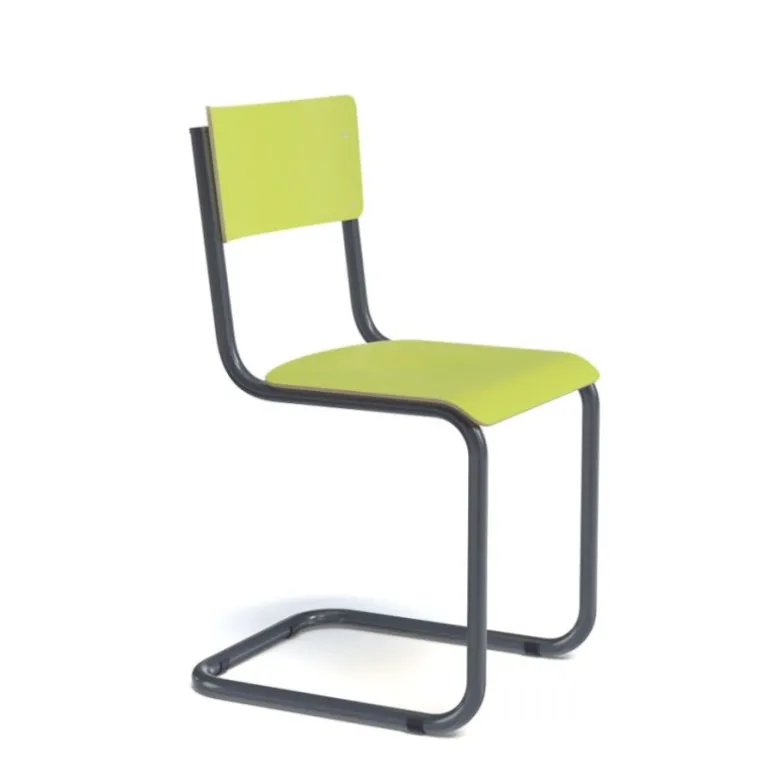 Vintage Chaise rétro style écolier avec pieds en luge