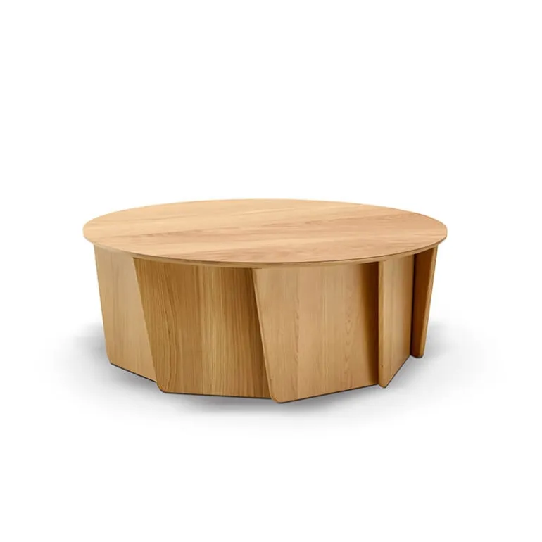 Volute Table basse design ronde en bois