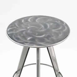 Vérone Carrier® Tabouret de bar industriel pivotant sans dossier en métal brossé