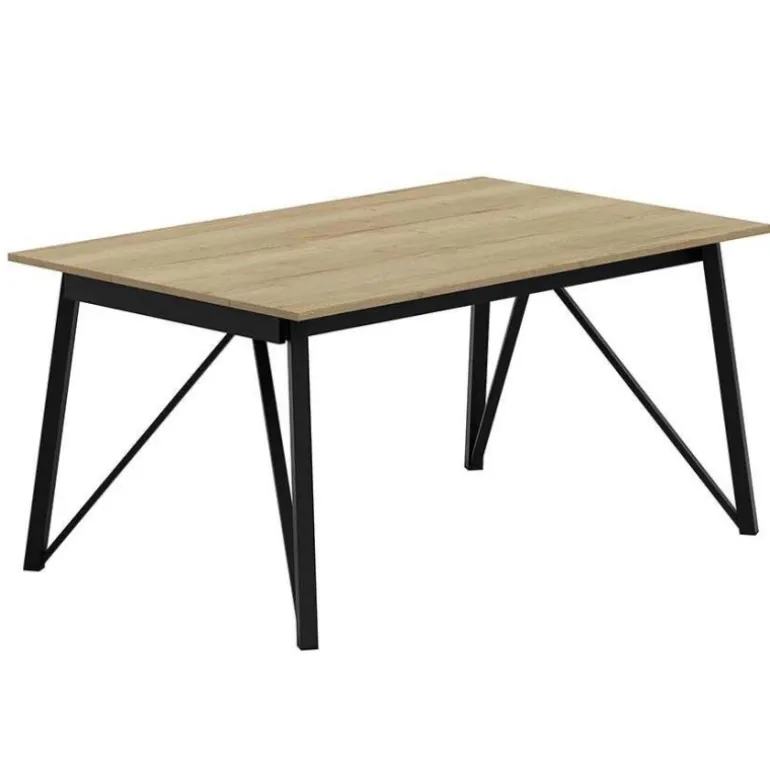 Wacko Table design industriel extensible avec pieds en métal