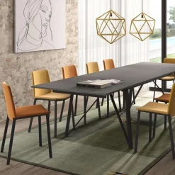 Wacko Table design industriel extensible avec pieds en métal